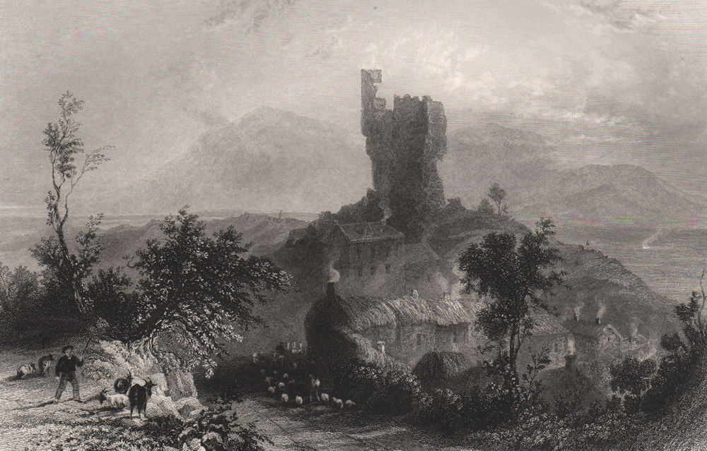 Criffel from Torthorwald, Dumfries. Scotland. BARTLETT c1840 old antique print